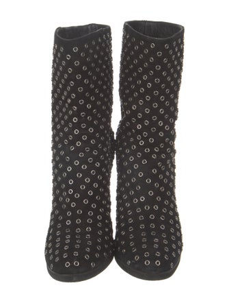 Jimmy Choo Suede Lasercut Accents Boots