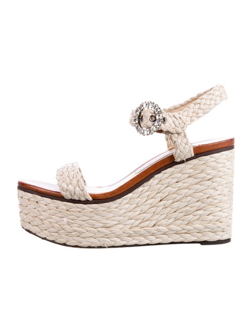 Jimmy Choo Straw Crystal Embellishments Espadrilles
