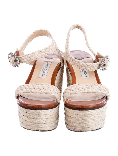 Jimmy Choo Straw Crystal Embellishments Espadrilles