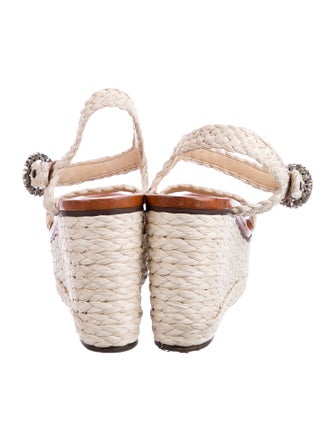 Jimmy Choo Straw Crystal Embellishments Espadrilles