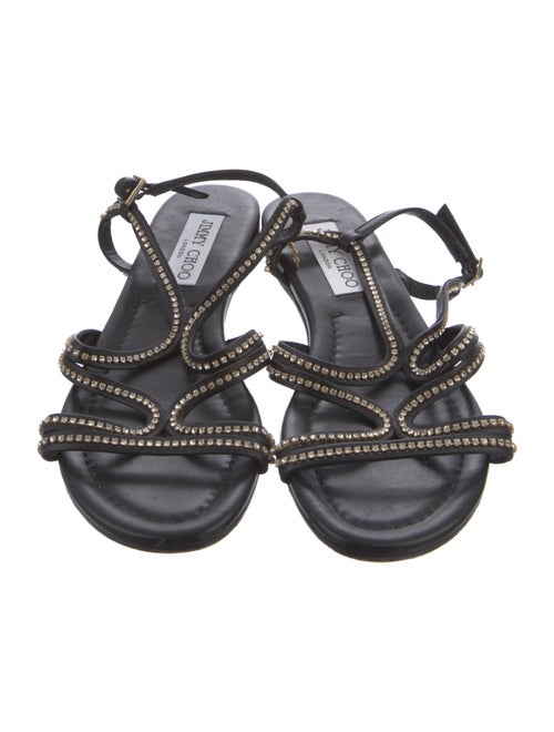 Jimmy Choo Leather Chain-Link Accents Gladiator Sandals