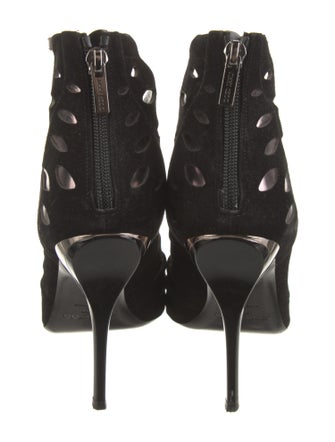 Jimmy Choo Suede Lasercut Accents Lace-Up Boots