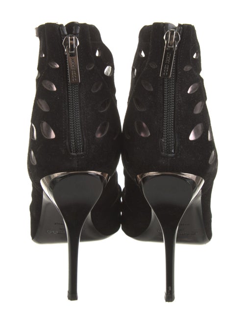 Jimmy Choo Suede Lasercut Accents Lace-Up Boots