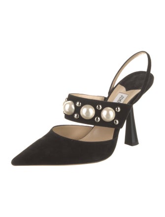 Jimmy Choo Suede Studded Accents Mules