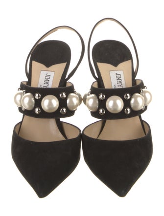 Jimmy Choo Suede Studded Accents Mules