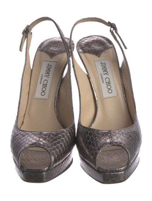 Jimmy Choo GG Embossed Embossed Leather Slingback Pumps