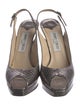 Jimmy Choo GG Embossed Embossed Leather Slingback Pumps