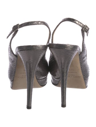 Jimmy Choo GG Embossed Embossed Leather Slingback Pumps