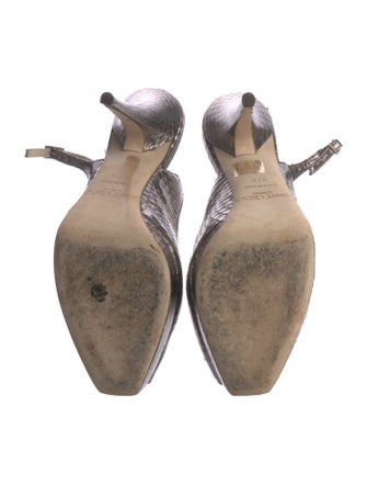 Jimmy Choo GG Embossed Embossed Leather Slingback Pumps