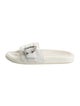 Jimmy Choo Leather Crystal Embellishments Slides