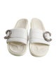 Jimmy Choo Leather Crystal Embellishments Slides
