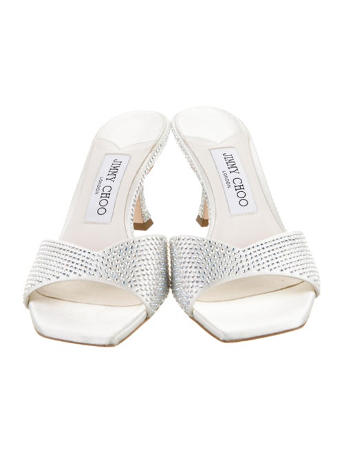 Jimmy Choo Satin Crystal Embellishments Slides