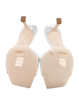 Jimmy Choo Satin Crystal Embellishments Slides