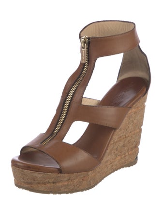 Jimmy Choo Leather T-Strap Sandals