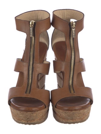 Jimmy Choo Leather T-Strap Sandals