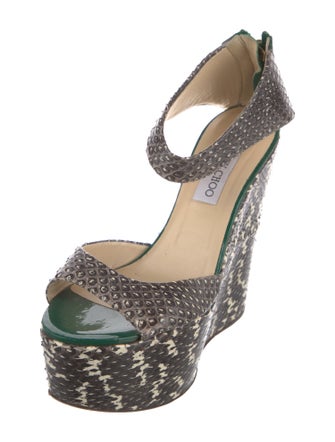 Jimmy Choo Snakeskin Animal Print Slingback Sandals