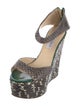 Jimmy Choo Snakeskin Animal Print Slingback Sandals