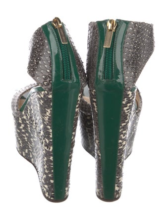 Jimmy Choo Snakeskin Animal Print Slingback Sandals