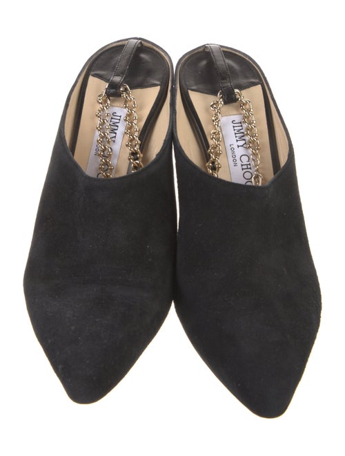 Jimmy Choo Suede Chain-Link Accents Slingback Pumps