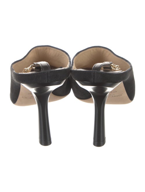 Jimmy Choo Suede Chain-Link Accents Slingback Pumps