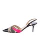 Jimmy Choo Patent Leather Colorblock Pattern Slingback Pumps