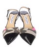Jimmy Choo Patent Leather Colorblock Pattern Slingback Pumps