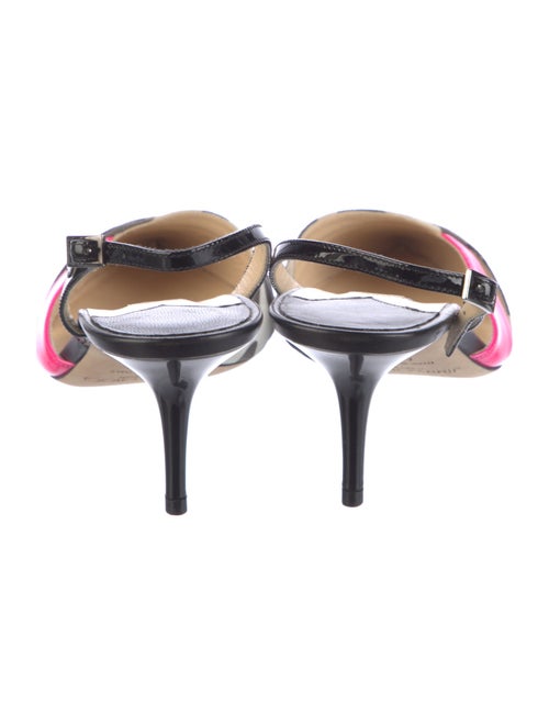 Jimmy Choo Patent Leather Colorblock Pattern Slingback Pumps