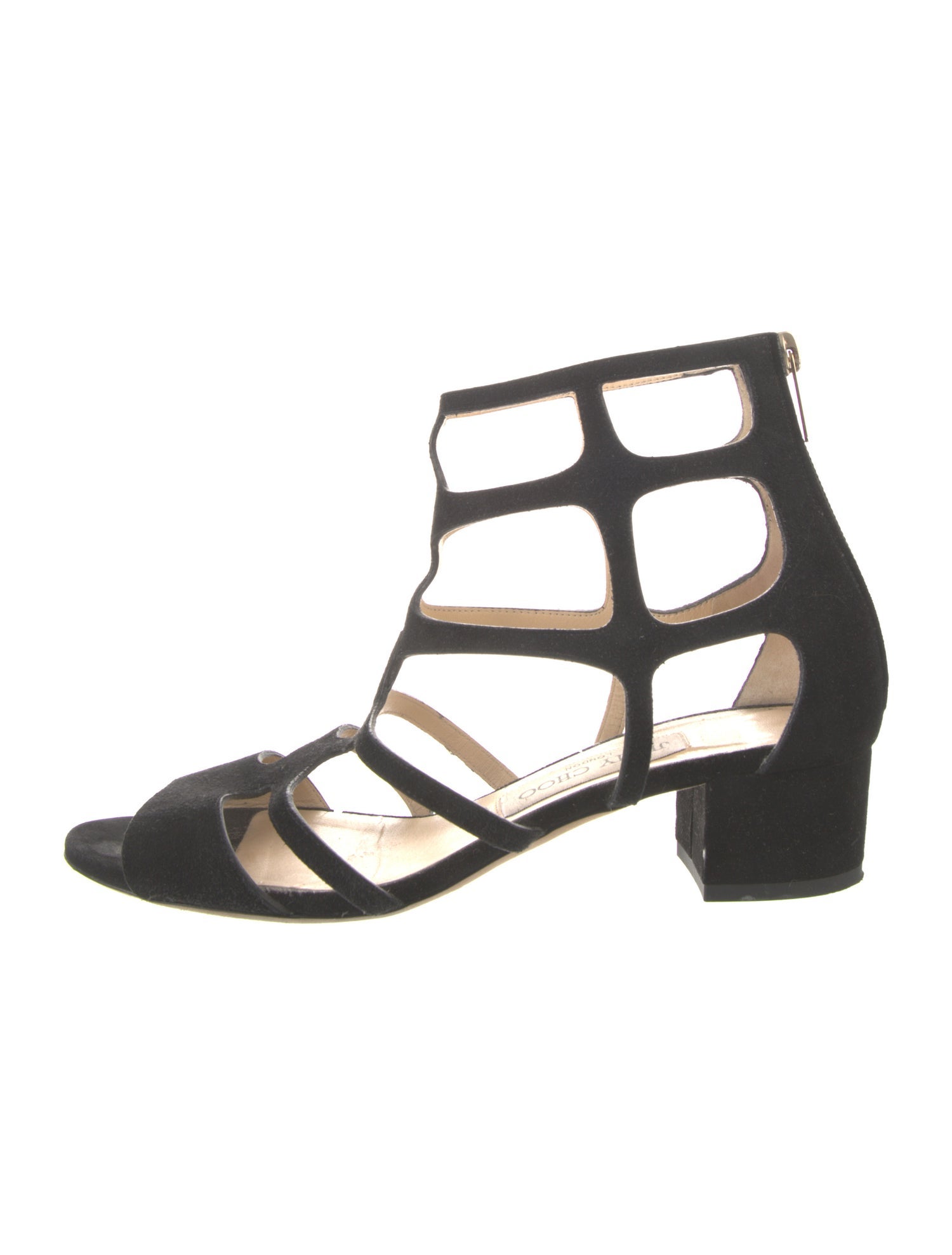 Jimmy Choo Suede Cutout Accent Gladiator Sandals
