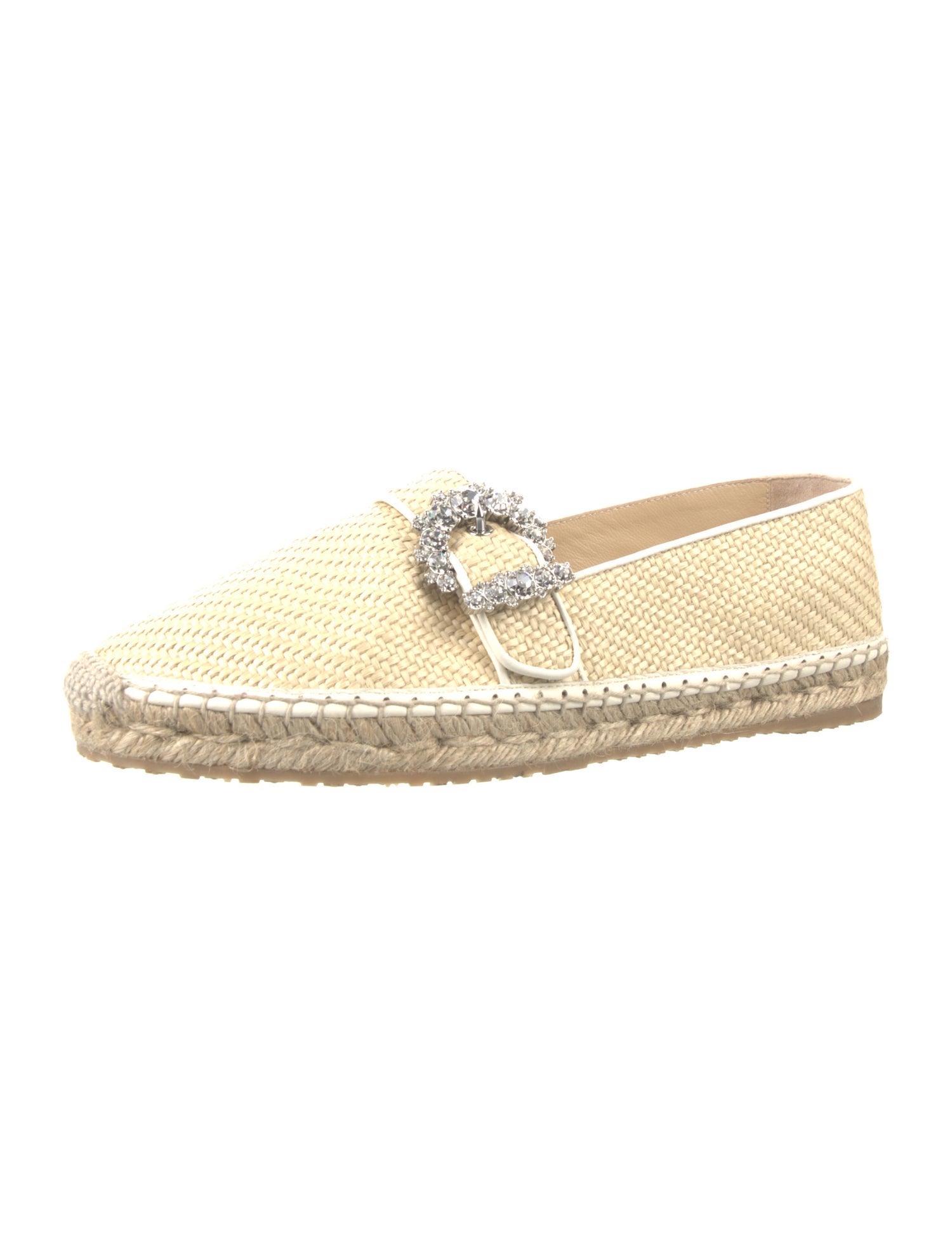 Jimmy Choo Straw Colorblock Pattern Espadrilles
