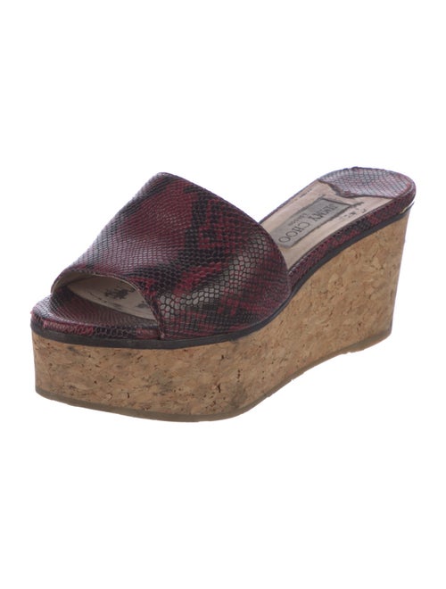 Jimmy Choo Embossed Leather Printed Slides