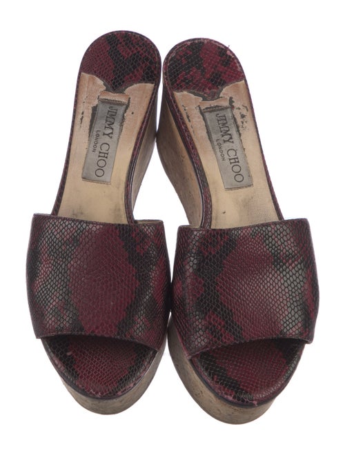 Jimmy Choo Embossed Leather Printed Slides