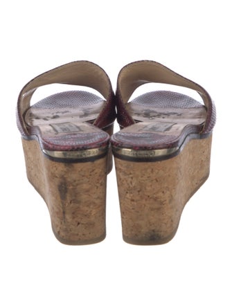 Jimmy Choo Embossed Leather Printed Slides