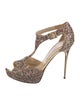 Jimmy Choo Glitter Glitter Accents T-Strap Pumps