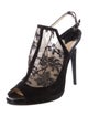Jimmy Choo Suede Lace Pattern Slingback Pumps