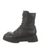 Jimmy Choo Leather Crystal Embellishments Combat Boots