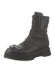 Jimmy Choo Leather Crystal Embellishments Combat Boots