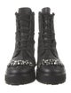 Jimmy Choo Leather Crystal Embellishments Combat Boots