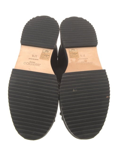 Jimmy Choo Leather Crystal Embellishments Combat Boots