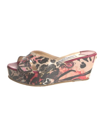 Jimmy Choo Leather Printed Slides