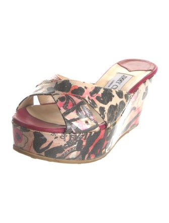 Jimmy Choo Leather Printed Slides