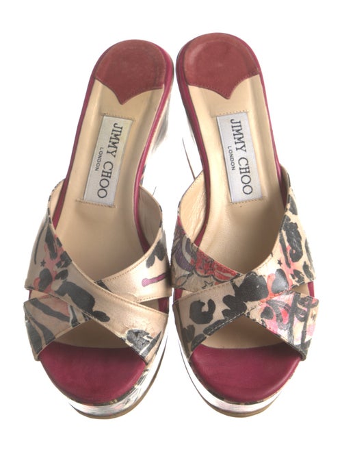 Jimmy Choo Leather Printed Slides