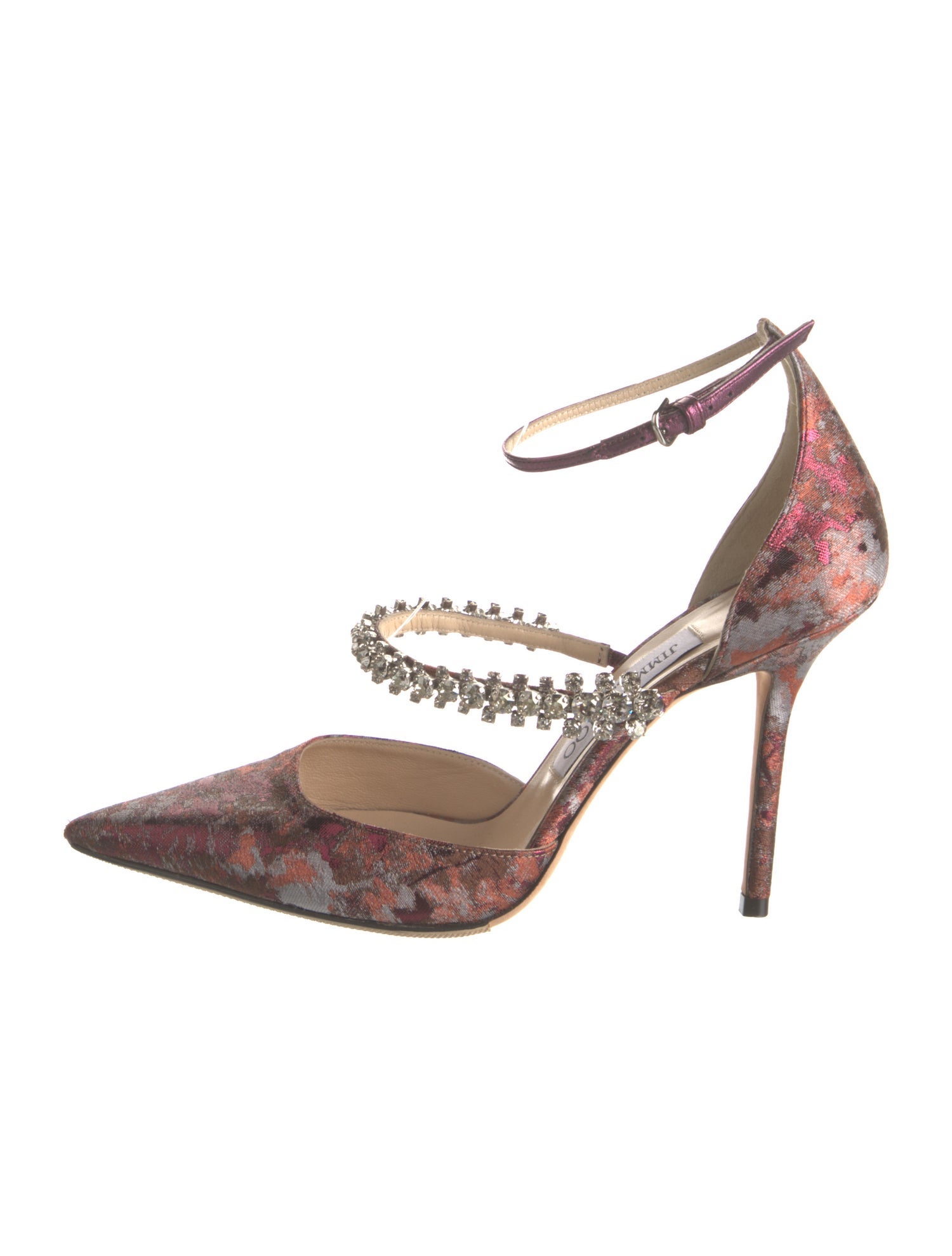 Jimmy Choo Printed Crystal Embellishments D'Orsay Pumps