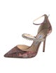 Jimmy Choo Printed Crystal Embellishments D'Orsay Pumps
