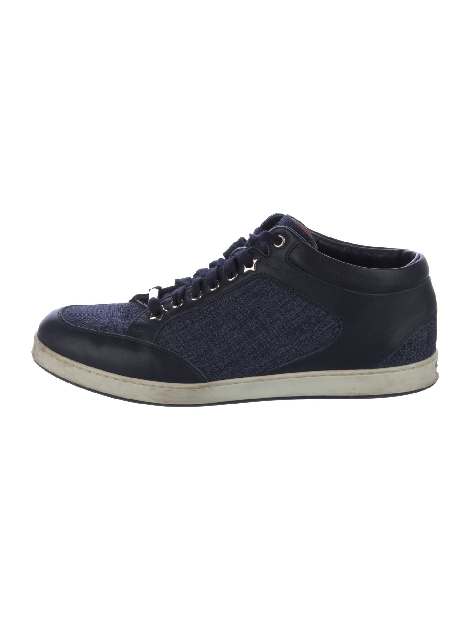 Jimmy Choo Denim Leather Trim Embellishment Sneakers