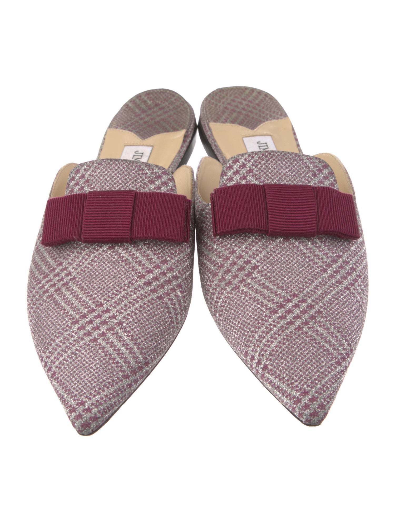 Jimmy Choo Glitter Houndstooth Print Mules