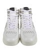 Jimmy Choo Faux Pearl Accents Leather Sneakers