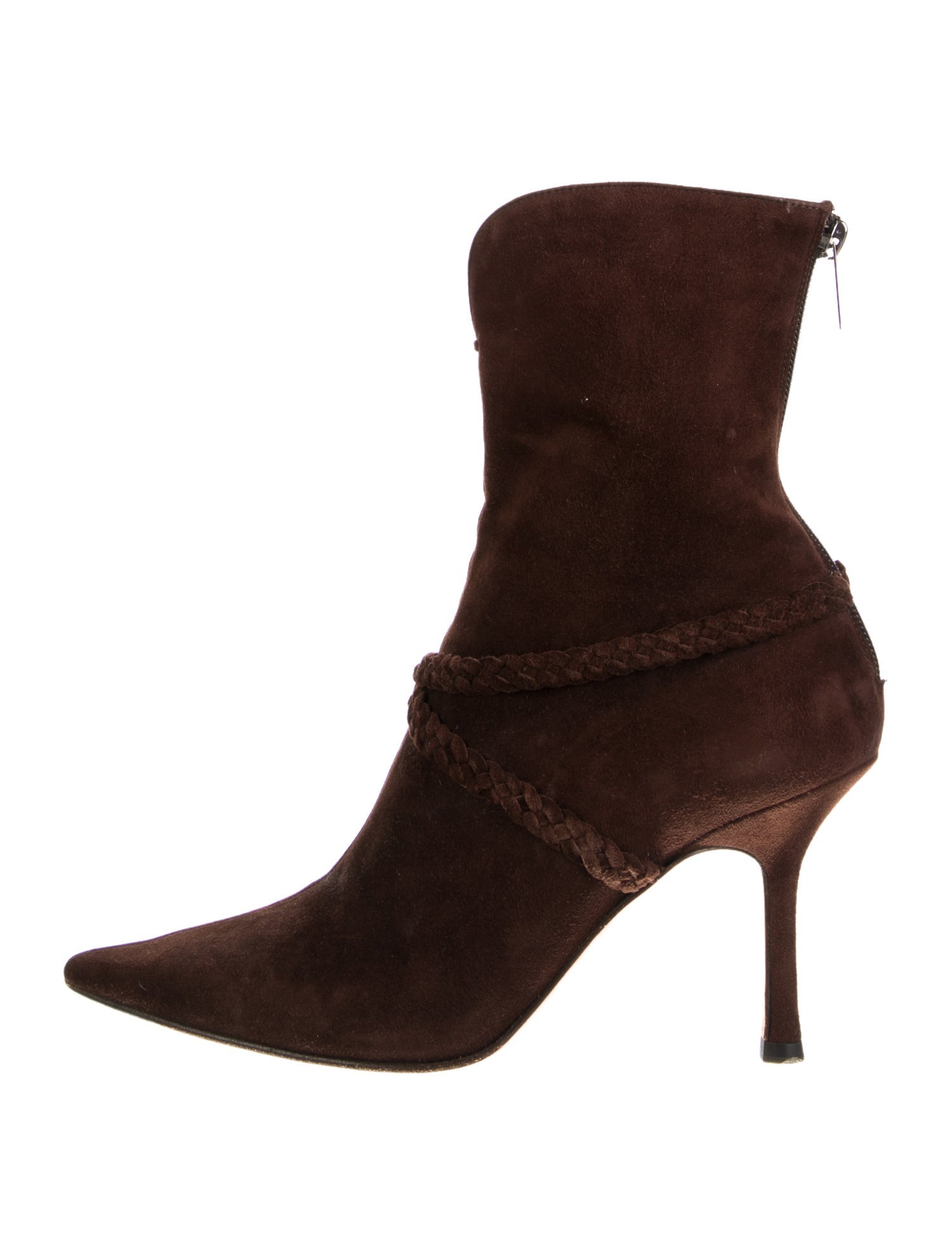 Jimmy Choo Suede Braided Accents Sock Boots