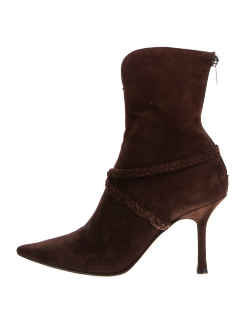 Jimmy Choo Suede Braided Accents Sock Boots