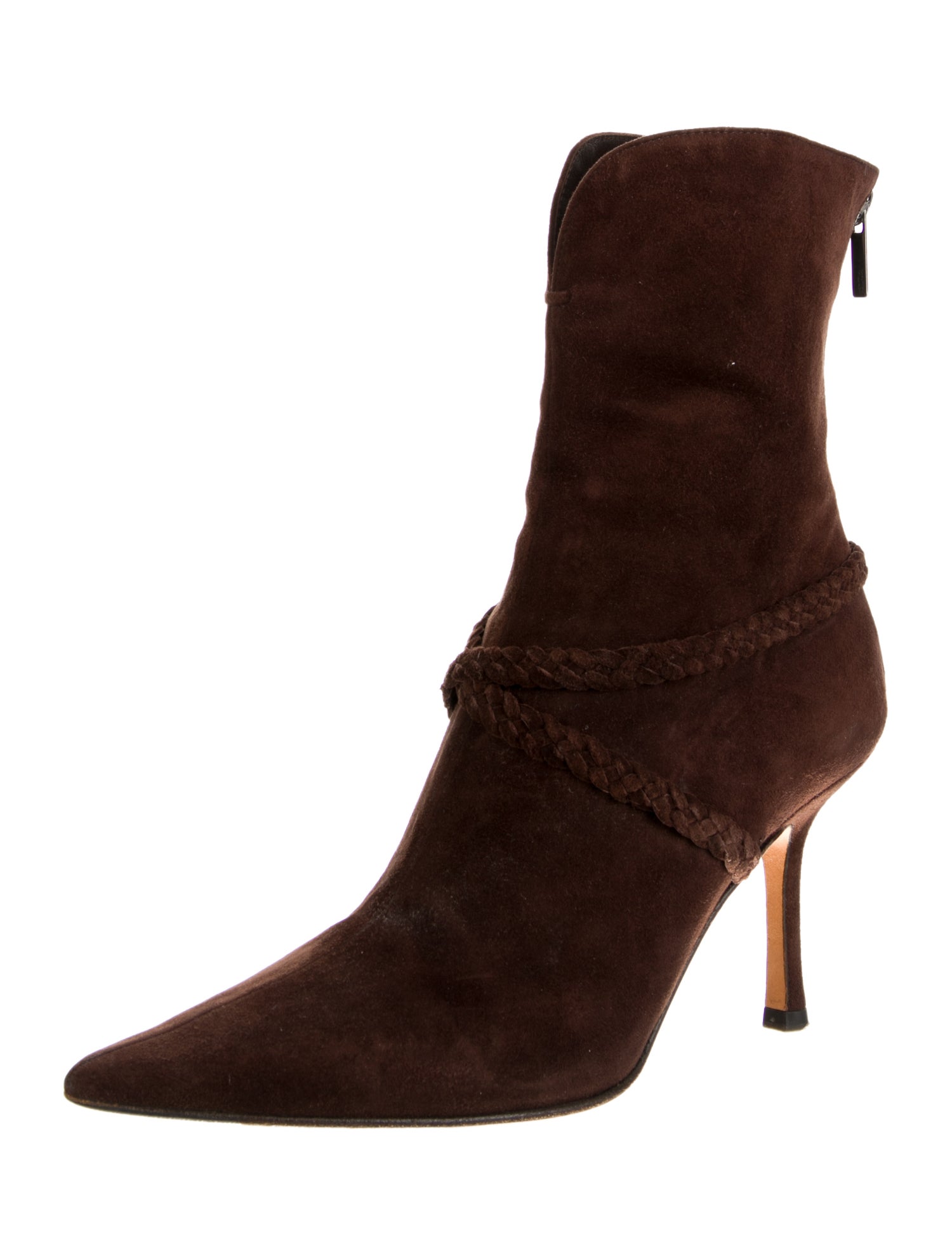 Jimmy Choo Suede Braided Accents Sock Boots