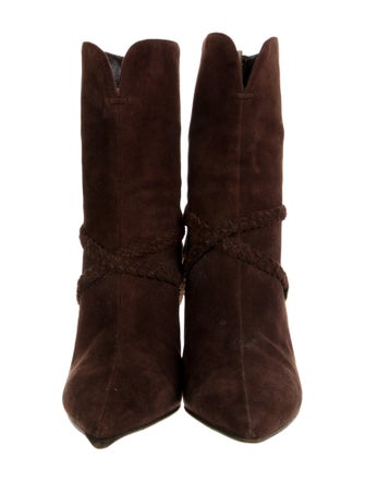 Jimmy Choo Suede Braided Accents Sock Boots